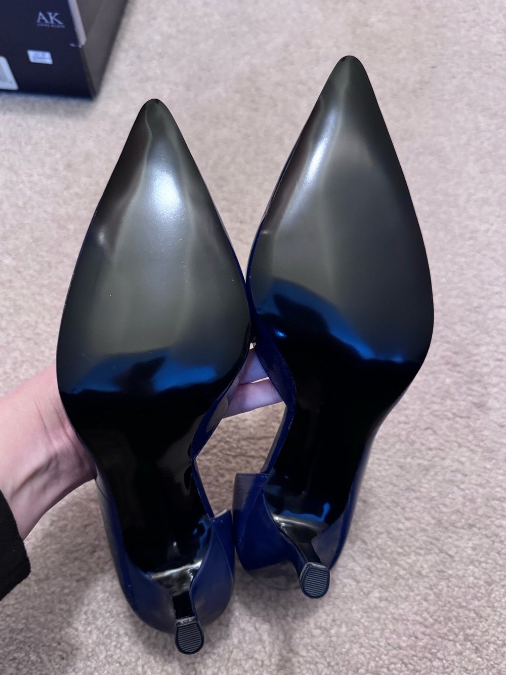 NEW Anne Klein Navy Patent Pointed-Toe Heels - Size: 7 1/2 M - Picture 4 of 9